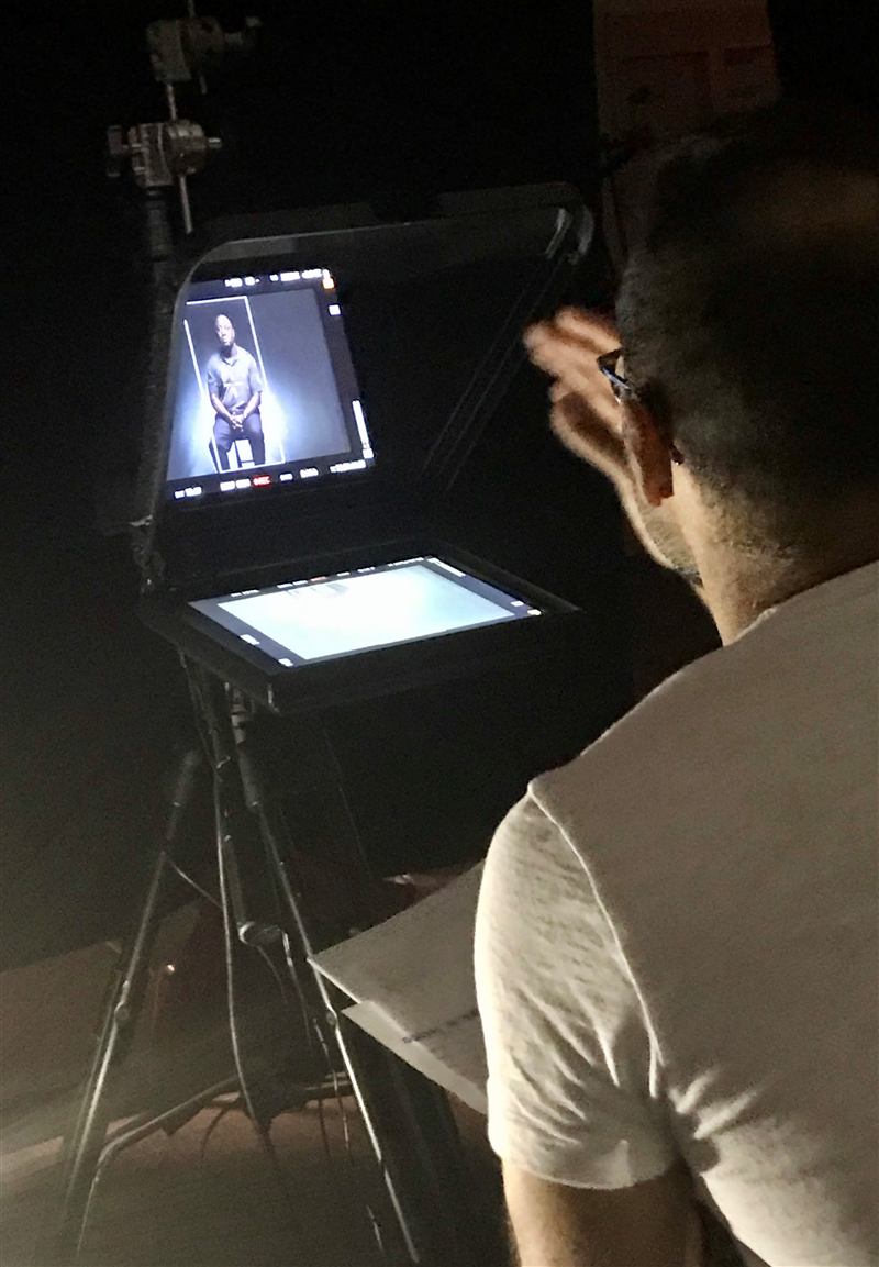 Interrotron teleprompter setup by Teleprompter USA