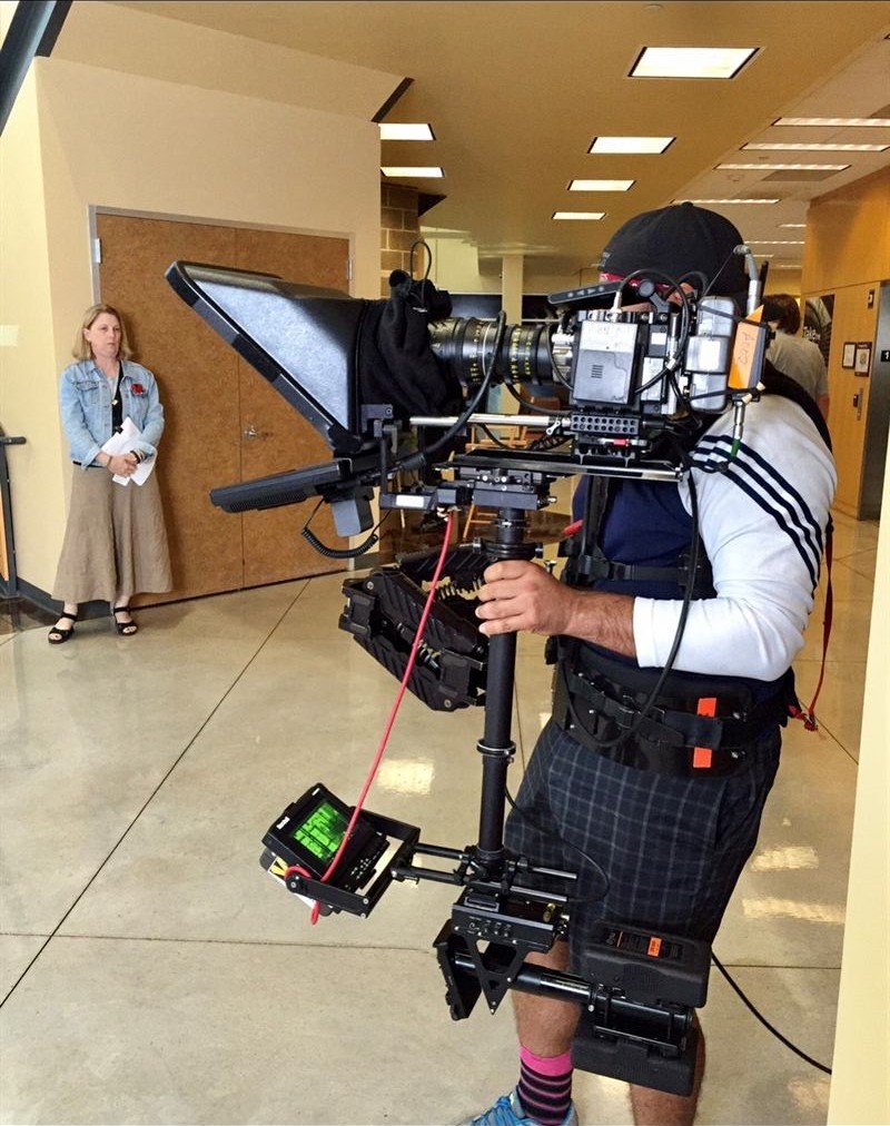 JIB and Steadicam teleprompter rig by Teleprompter USA
